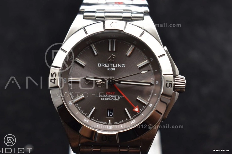 SoftTouch Grey on GMT SS Chronomat Bracelet 529 40mm A Edition Breitling Best Automatic Dial 1:1 Factory BLS 0406